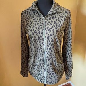Old navy leopard print fleece zip up